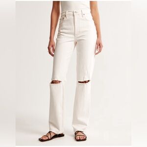 Abercrombie & Fitch distressed white jeans